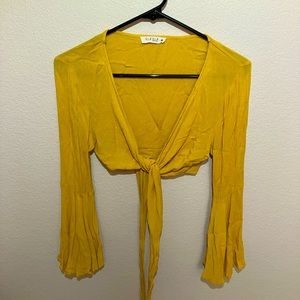 Cropped Blouse with Wrap Arounds
